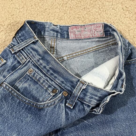 Vintage 80's Levis 26501 High Rise Button Fly Denim Jeans Cropped Size 26x26 - Picture 4 of 12